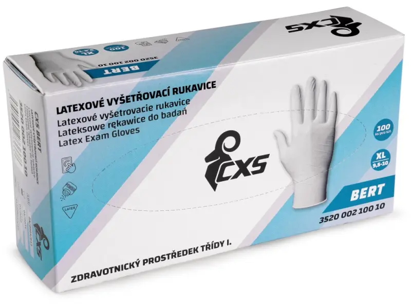Rukavice CXS BERT, jednorázové, latexové, vel. 09