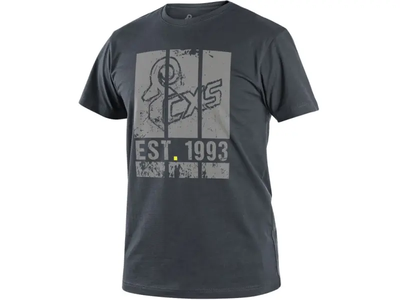 Tričko CXS WILDER, krátký rukáv, potisk CXS logo, tmavě šedá, vel. 2XL