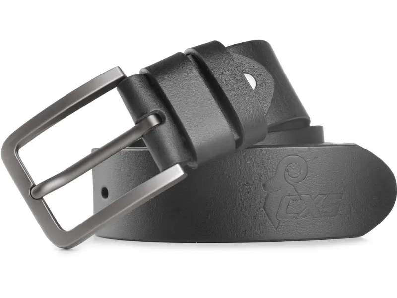 Opasek CXS TANO, 4 cm, 130 cm, kožený, nastavitelná spona, černý
