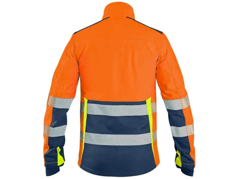 Bunda CXS BENSON, výstražná, softshell, pánská, oranžovo-modrá, vel. 3XL