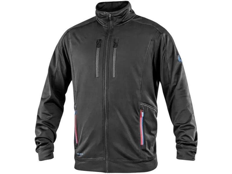 Mikina CXS LEONIS, černá s HV modro/červenými doplňky, vel. 3XL