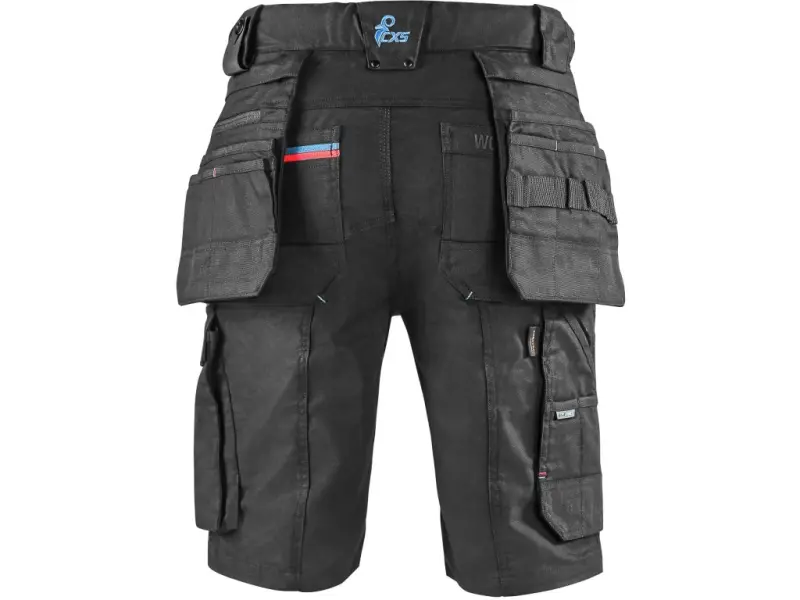 Kraťasy CXS LEONIS, pánské, černé s modro/červenými doplňky, vel. 52