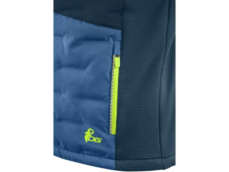 Bunda CXS NAOS, hybrid, pánská, modro-modrá, HV žluté doplňky, vel. M