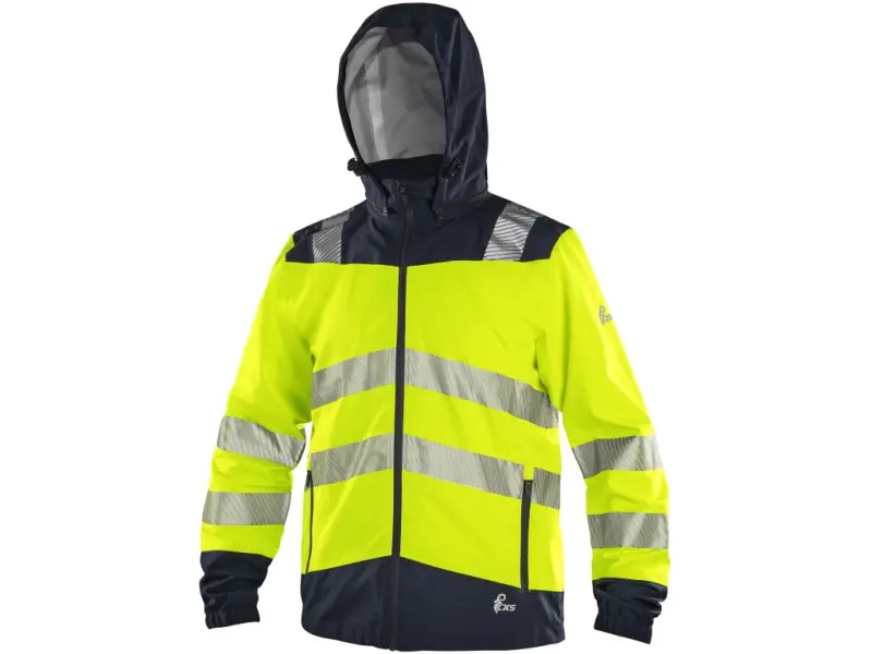 Bunda CXS HALIFAX SHELL, pánská, výstražná, žluto-modrá, vel. 3XL