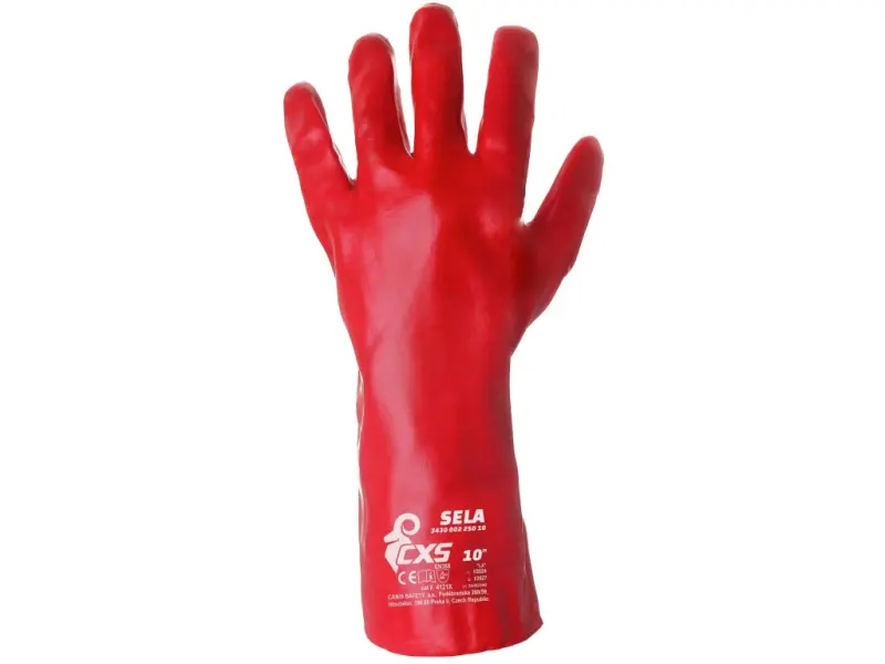Rukavice CXS SELA, máčené v PVC, vel. 10