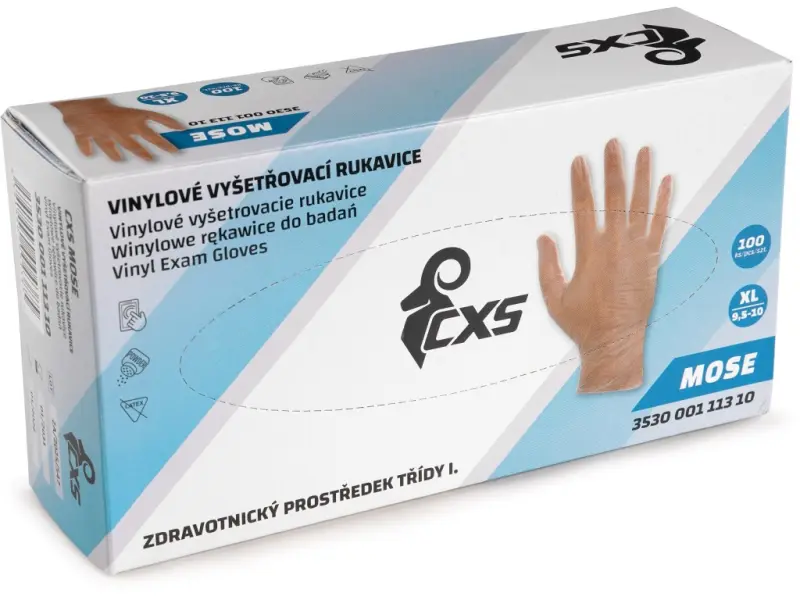 Rukavice CXS MOSE, jednorázové, vinylové, vel. 09