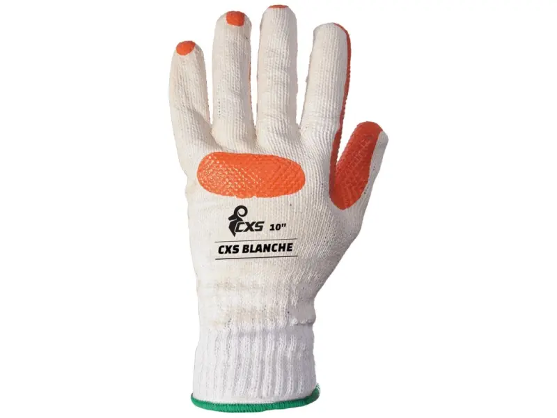 Rukavice CXS BLANCHE, máčené v latexu, vel. 10