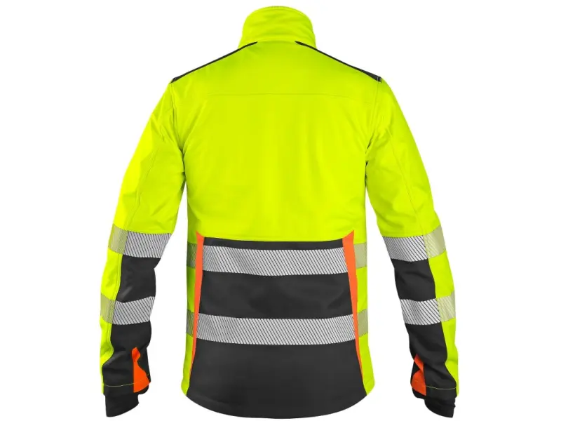 Bunda CXS BENSON, výstražná, softshell, pánská, žluto-černá, vel. M