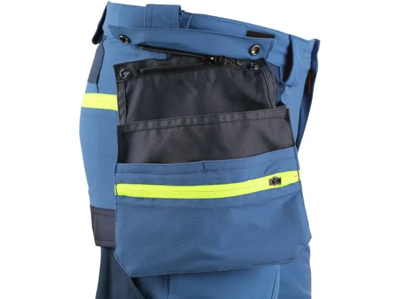 Kalhoty CXS NAOS pánské, modro-modré, HV žluté doplňky, vel. 60