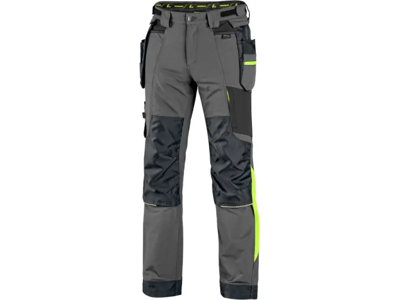 Kalhoty CXS NAOS pánské, šedo-černé, HV žluté doplňky, vel. 56