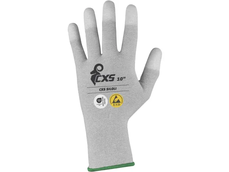 Rukavice CXS SILOLI, antistatické, ESD, povrstvené konečky prstů, vel. 09