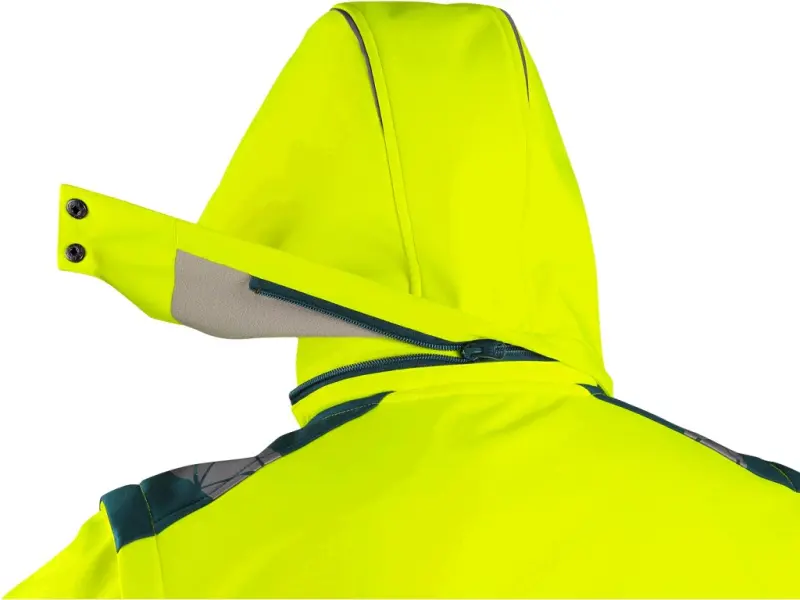 Bunda CXS BEDFORD, výstražná, pánská, softshell, žluto-petrolová, vel. L