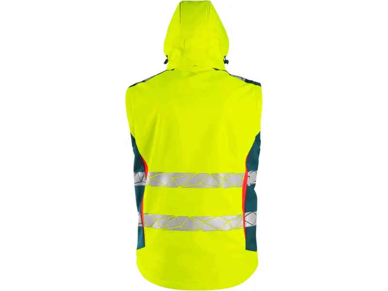 Bunda CXS BEDFORD, výstražná, pánská, softshell, žluto-petrolová, vel. XL