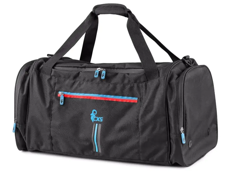 Torba CXS LEONIS, 60 x 30 x 30cm, kolor czarny, niebiesko-czerwone elementy